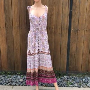 Cute Womens Summer Floral Maxi Tank Dress Sz M